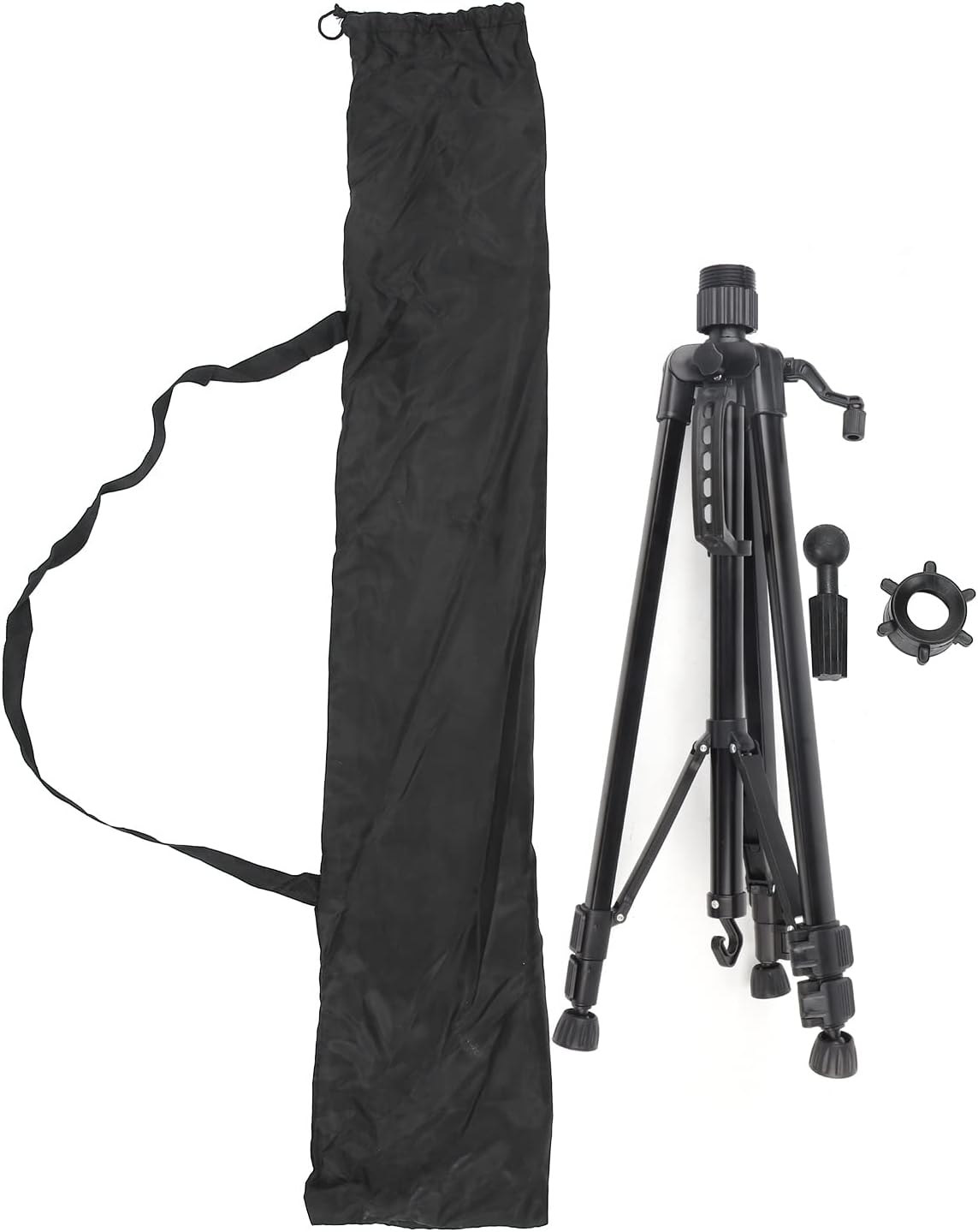 Adjustable Mannequin Head Tripod Stand, Hairdressing Training Head Holder, Alloy Adjustable Height 56–141cm with 360° Rotating Base and Counterweight Hook for Salon Use