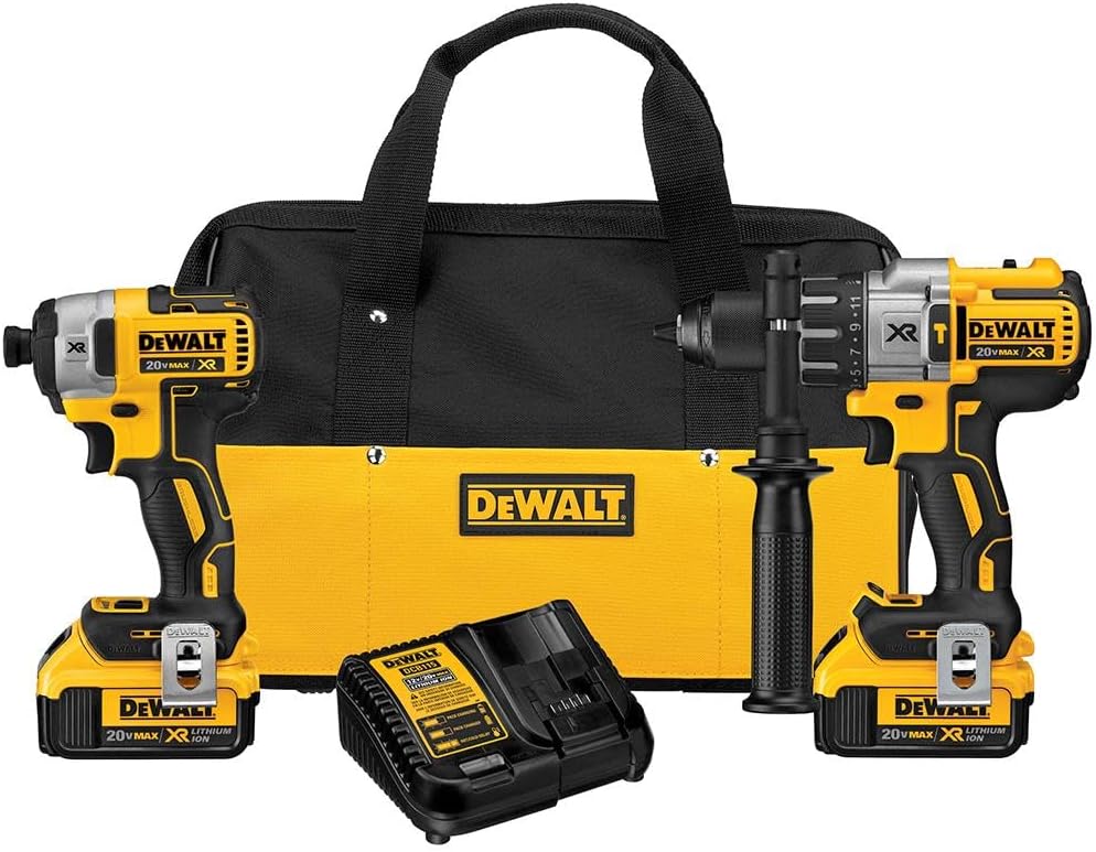 DEWALT 20V MAX Hammer Drill and Impact Driver, Cordless Power Tool Combo Kit with 2 Batteries and Charger (DCK299M2)