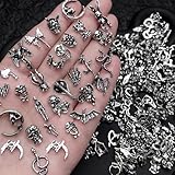 50 Pcs Halloween Nail Charms Retro Alloy Bat Snake Skeleton Nail Jewelry 3D Mixed Styles Moon Skull Nails Gems Dark Halloween Nail Rhinestones for Women DIY Manicure Decorations Craft Jewelry Making