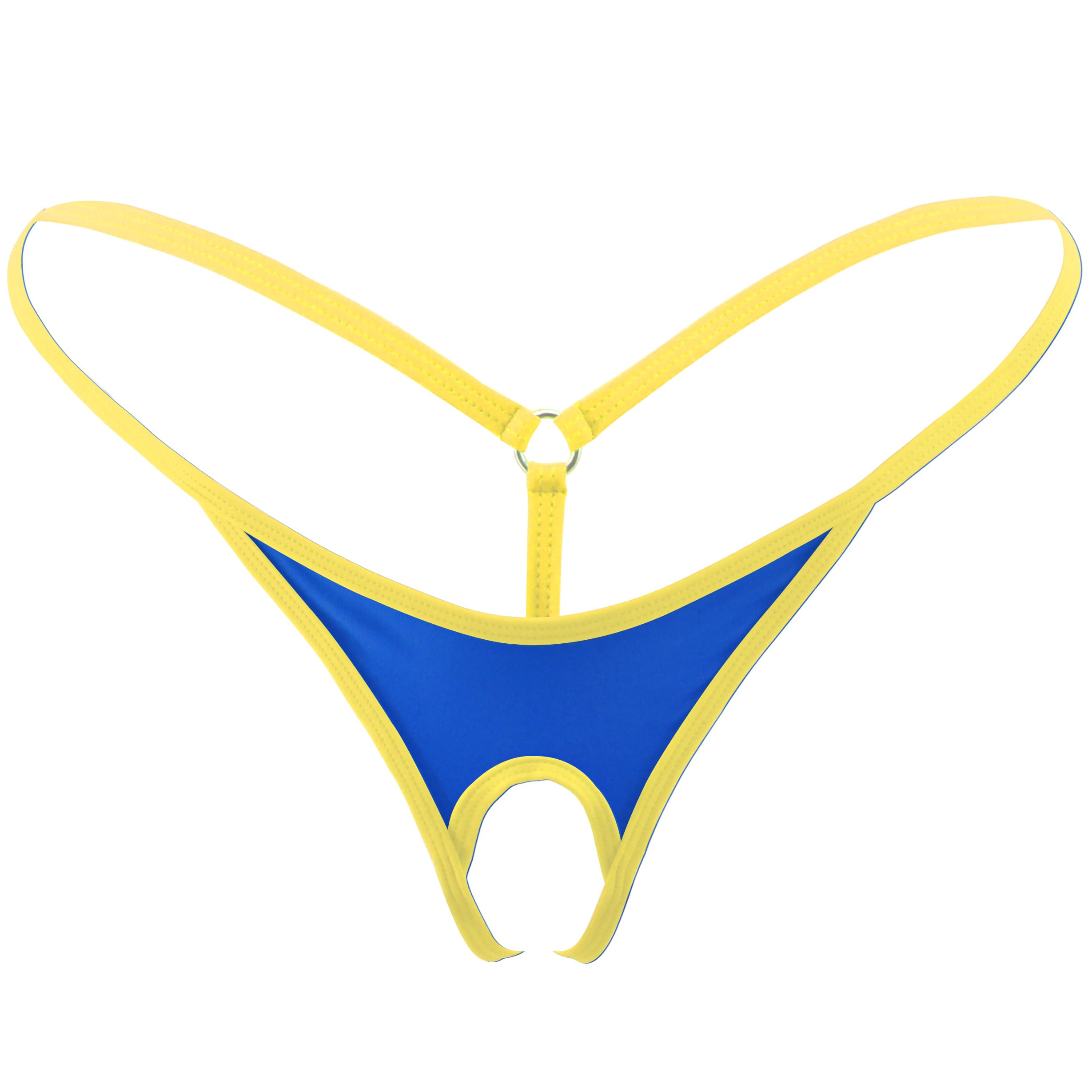 SHERRYLO Men String Thong Exotic Men's Underwear Thongs and G-strings Sexy G String for Man Mens Jockstrap Mankini Jockstraps: 23005-navy Yellow