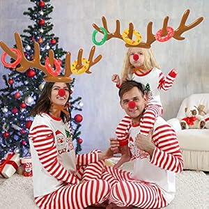 Christmas Games, Inflatable Reindeer Antler Ring Toss Game, Stocking Stuffers for Men Women Kids Teens Adults, Christmas Party Games Fun Xmas Gifts Carnival Holiday Family Christmas Games Inflatable Reindeer Antler Ring Toss Game Stocking Stuffers for Men Women Kids Teens Adults Christmas Party Games Fun Xmas Gifts Carnival Holiday Family