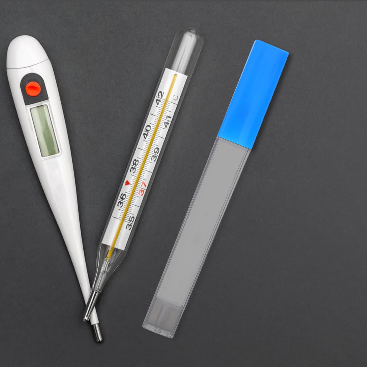 Thermometer Protective Tubes 3-Pack Storage Case for Safe Organization and Protection of Body Temperature Thermometers and Acupuncture Tools with Easy Access and Sleek Design
