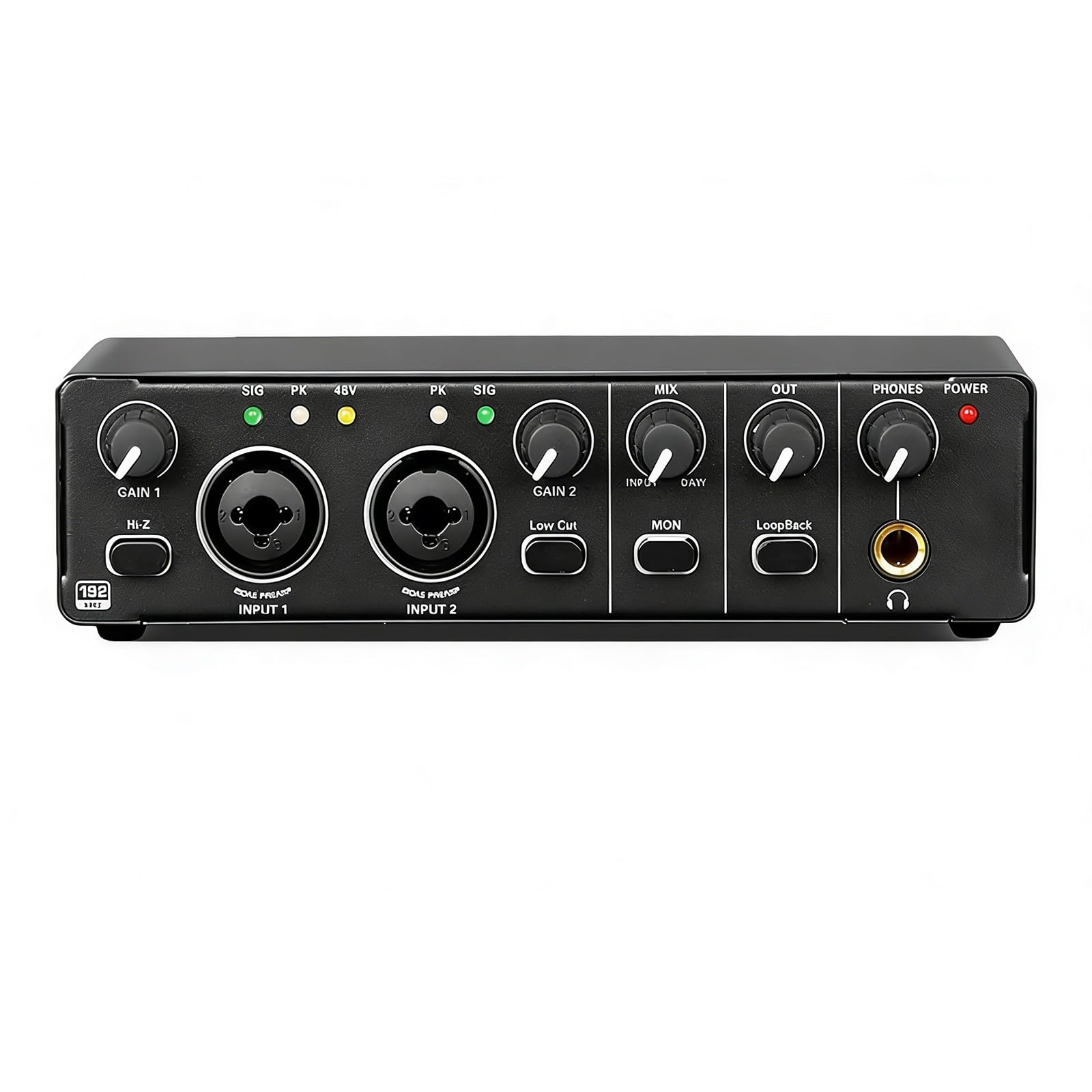 Interfaz de audio USB, Interfaz de audio USB for PC, Mezclador de audio de 24 bits/192 kHz, Preamplificador de micrófono, for transmisión en vivo, producción de grabación, grabación pr.