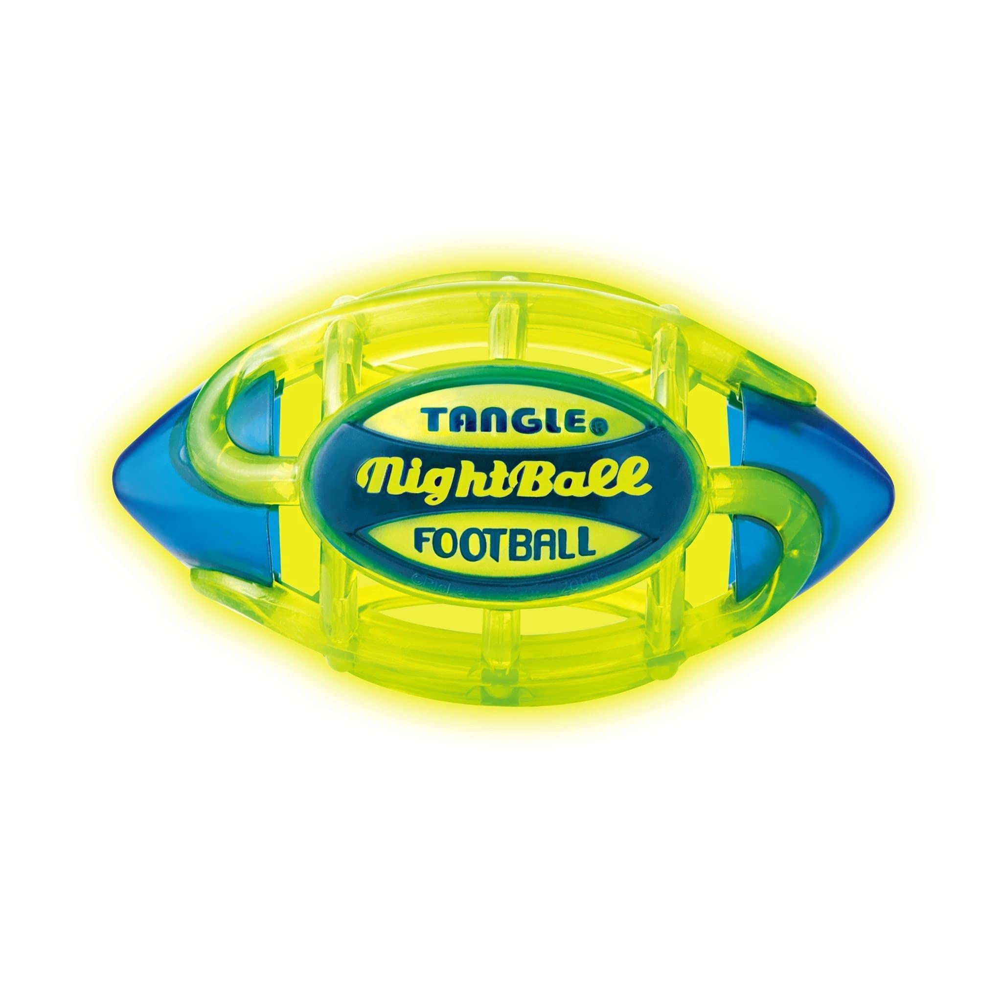 Tangle NightBall Glow in the Dark Light Up LED Football, Green with Blue