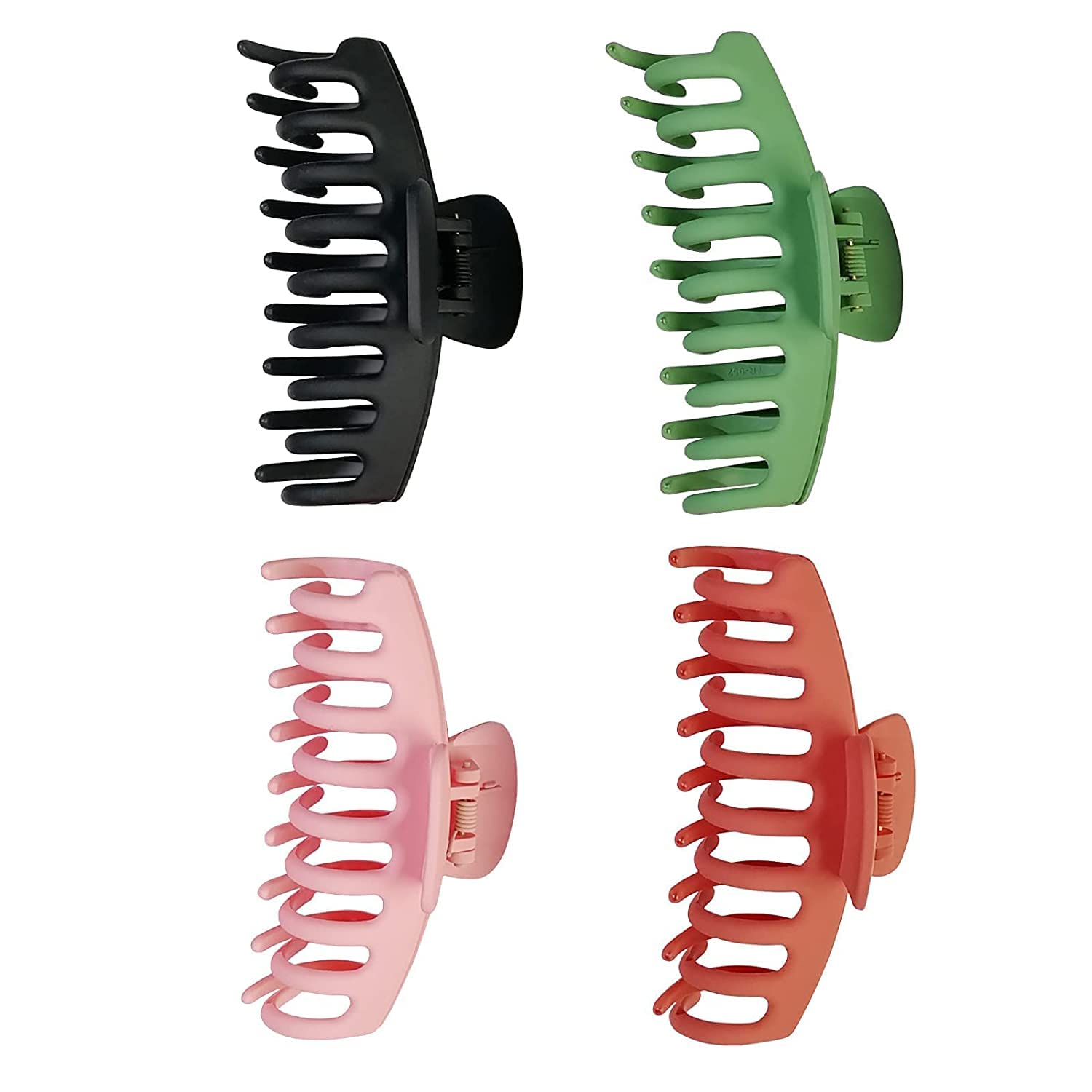 Glamifirsto, 4.3'' Nonslip Matte Large Hair Jaw Clips For Women, 3 piece, Multi-Colour 4