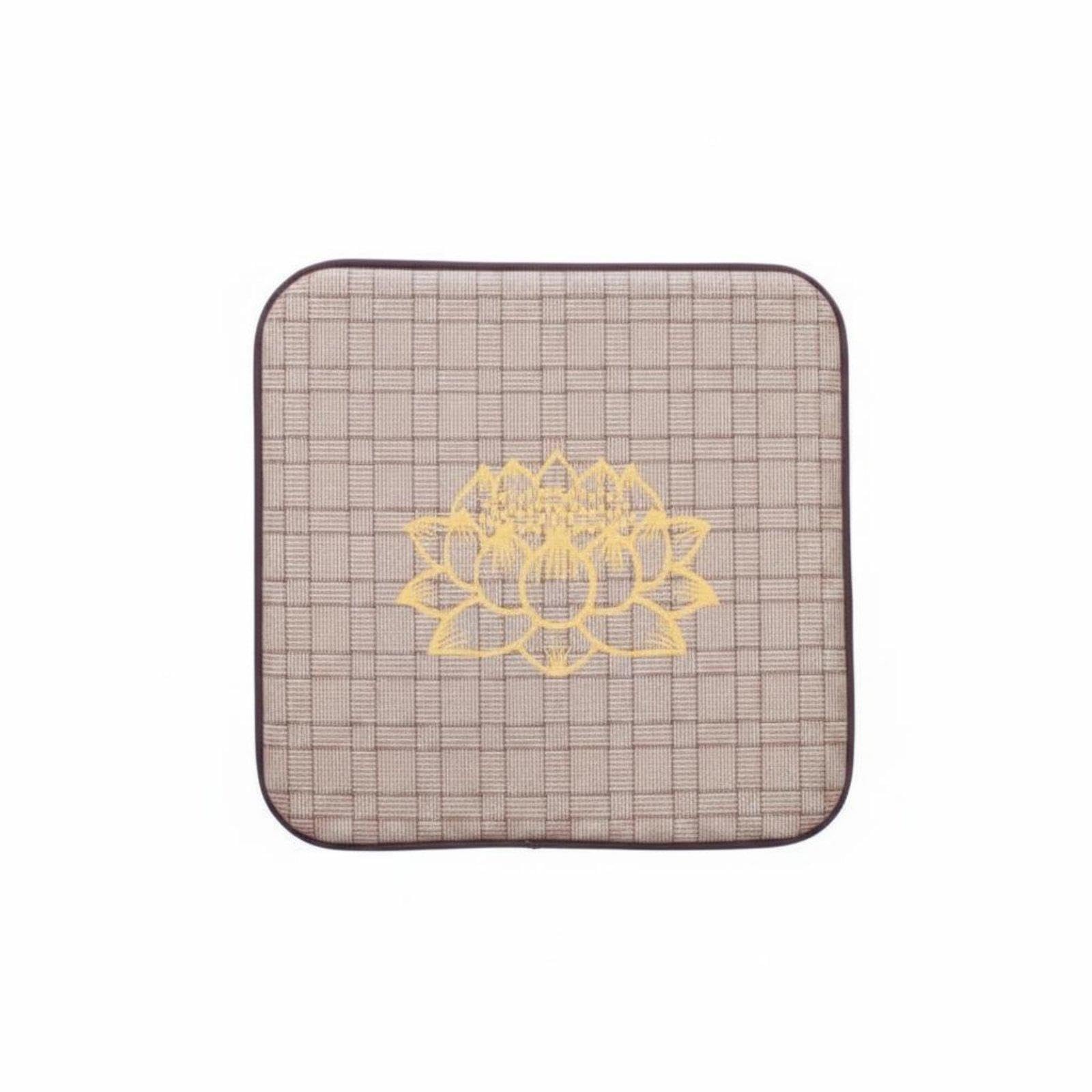 Woven Meditation Mat Non-Secure Seating Pad Breathable Floor Seating Pad for Prayer Users, Meditators, Outdoor 50-50cm Futian Grid Lotus-picture-25