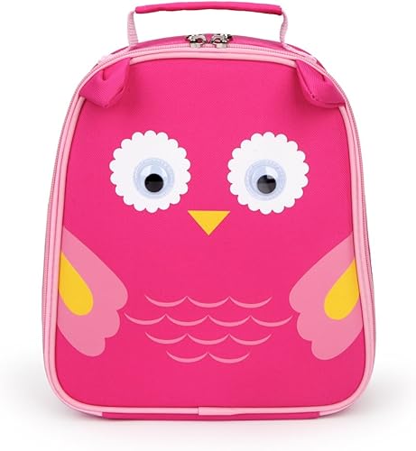 Miniatura 2 de yodo Bolsa de almuerzo aislada para niños con etiqueta de nombre, búho