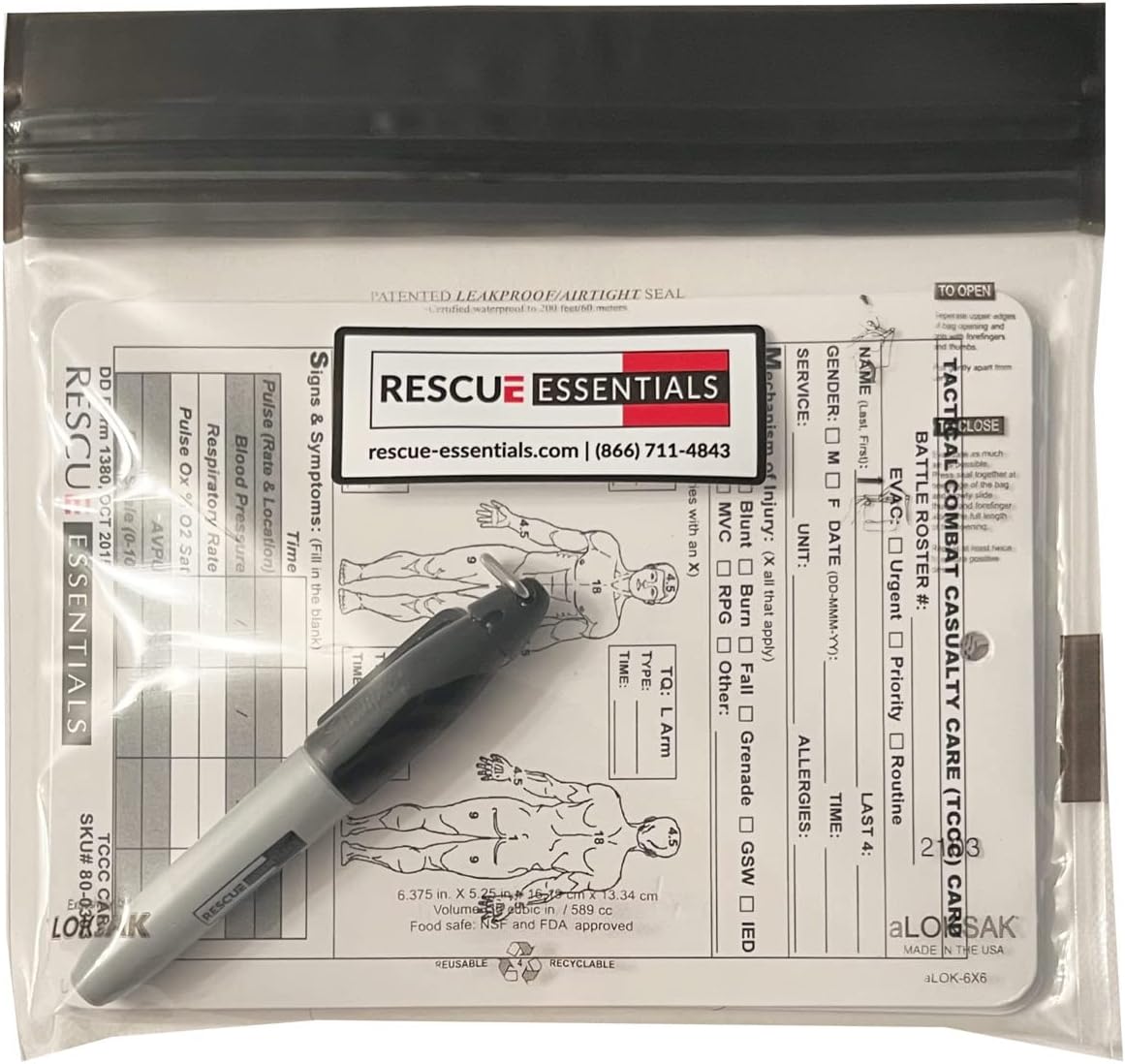 Combat Casualty Card-8 Pack W/Sharpie Marker