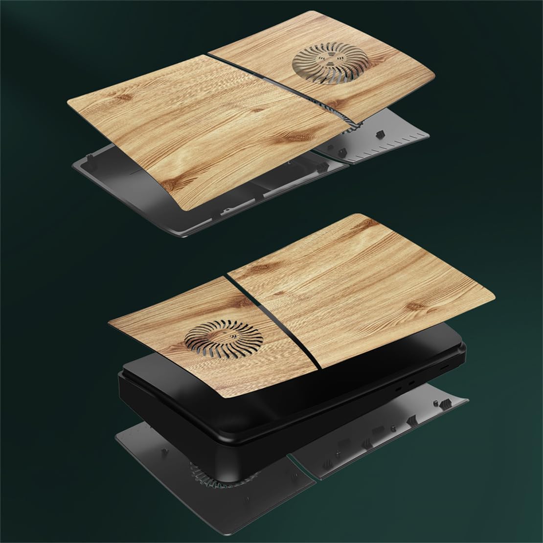 Coque de protection de rechange pour console PS5 Slim (version numérique couleur bois)