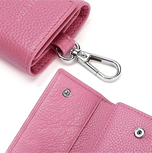 Miniatura 2 de Funda de cuero para llaves de llavero con 6 ganchos de hebilla colgantes, cierre a presión