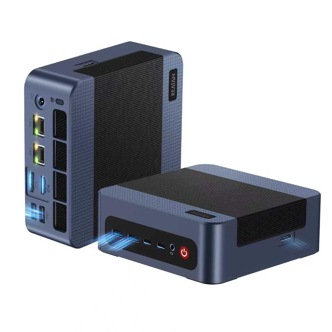 Reatan A6 Mini Gaming PC AMD Oculink Ryzen 7 7840HS (8C/16T, up to 5.1GHz) Mini Desktop Computer, 32GB DDR5 5600MHz 1TB PCle4.0 SSD Mini PC, Quad Display&Dual 2.5G RJ45&HDMI/DP/USB-C, WiFi 6E, BT 5.2