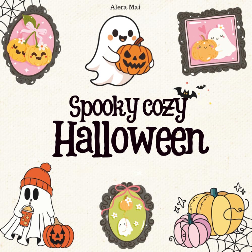 Spooky Cozy Halloween - Livre de coloriage spooky pour petits et grands: Livre de coloriage Halloween mignon pour adultes et adolescents avec fantômes, citrouilles, potions et scènes cosy