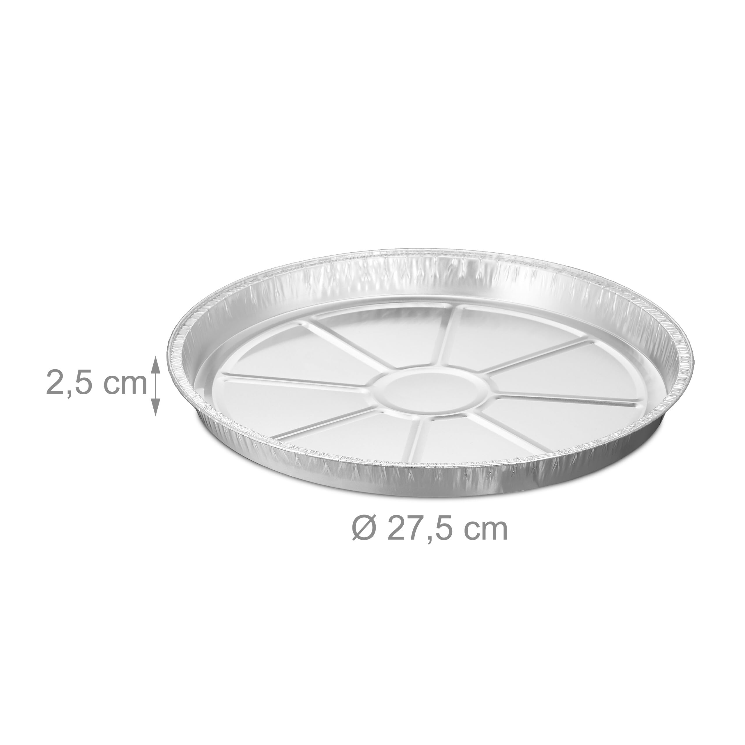 Aluminium schaal rond 22cm x 2.5cm 900ml