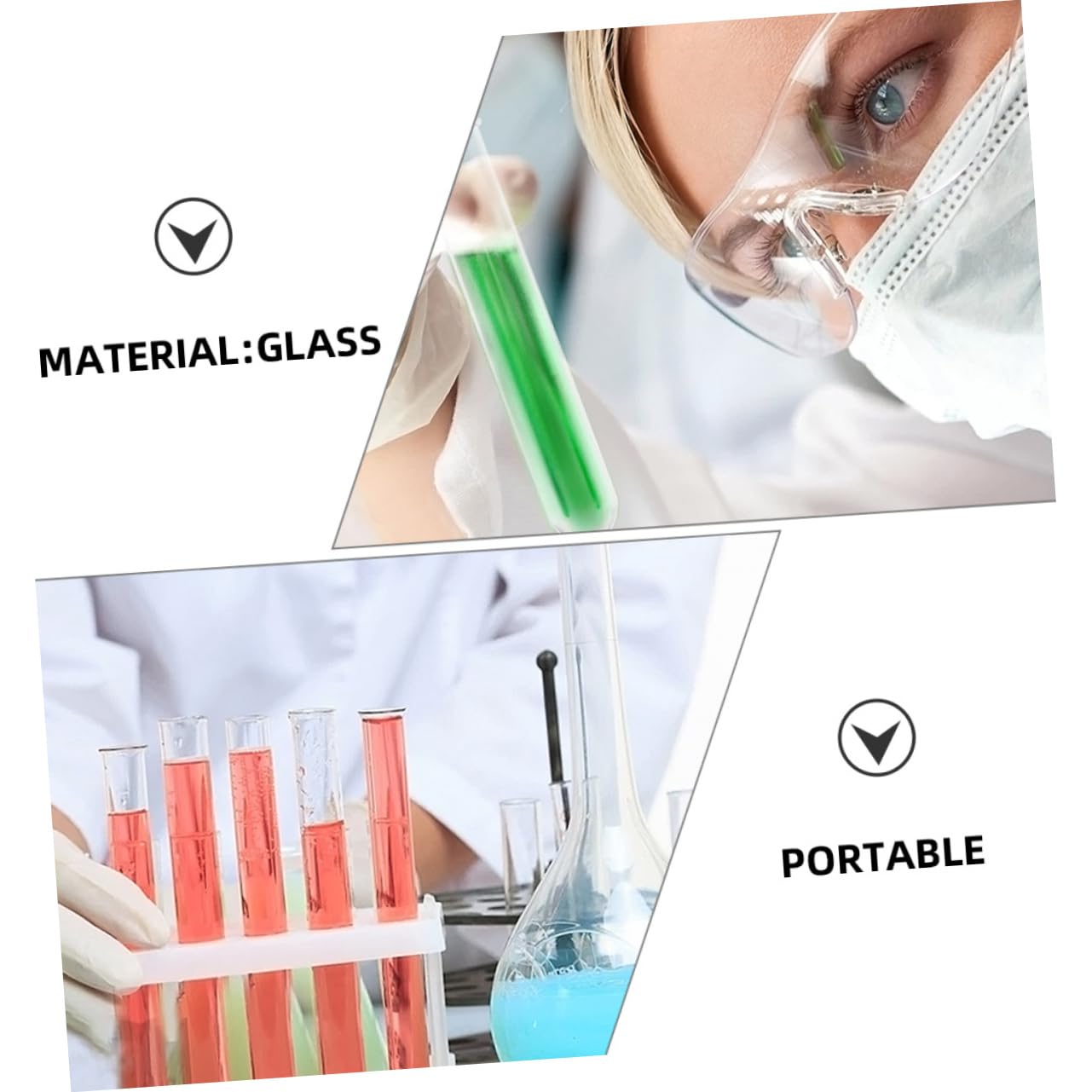 20 Pezzi Provetta in Con Bordo Arrotolato Della Provetta Conservazione Delle Provette in Esperimenti Scientifici Provette Fiale Per Test in Bicchiere