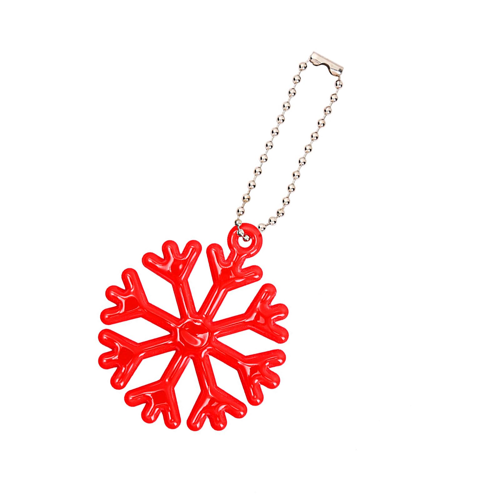 Bubefskd Unisex Kids Red Snowflake Reflective Warning Pendant Handbag Charm Keychain Kids Reflector Pendants For Walking Running Cycling Snowflake Reflective Warning Pendant