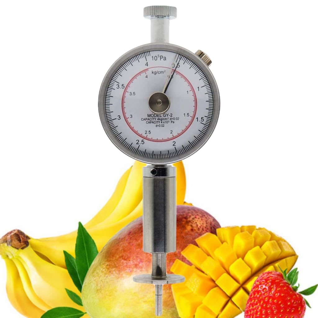 Fruit Sclerometer Durometer Banana Stawberry Mango Hardness Tester Meter Mini Fruit Penetrometer with Range 0.5-4kg/cm2(×10 5 Pa) Pressure Head Diameter Φ3.5mm Resolution ±0.02 for Soft Fruits