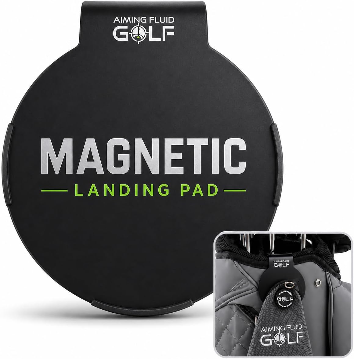 Magnetic Landing Pad – Industrial Steel Core, Universal Fit for All Golf Bags, Soft-Safe Protection Layer – Secure Mount for Magnetic Golf Towels, Rangefinder & Golf Accessories
