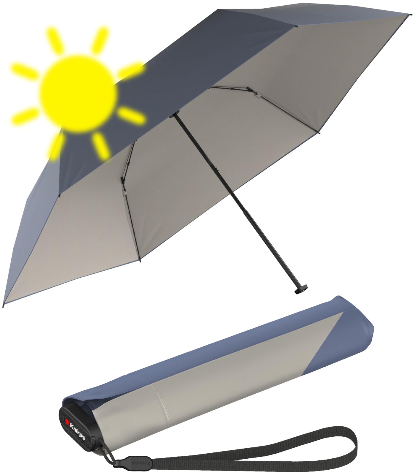 Knirps parapluie US.050 Ultra Light Slim Manual Heatshield Fashion Harbor/Ivory bleu