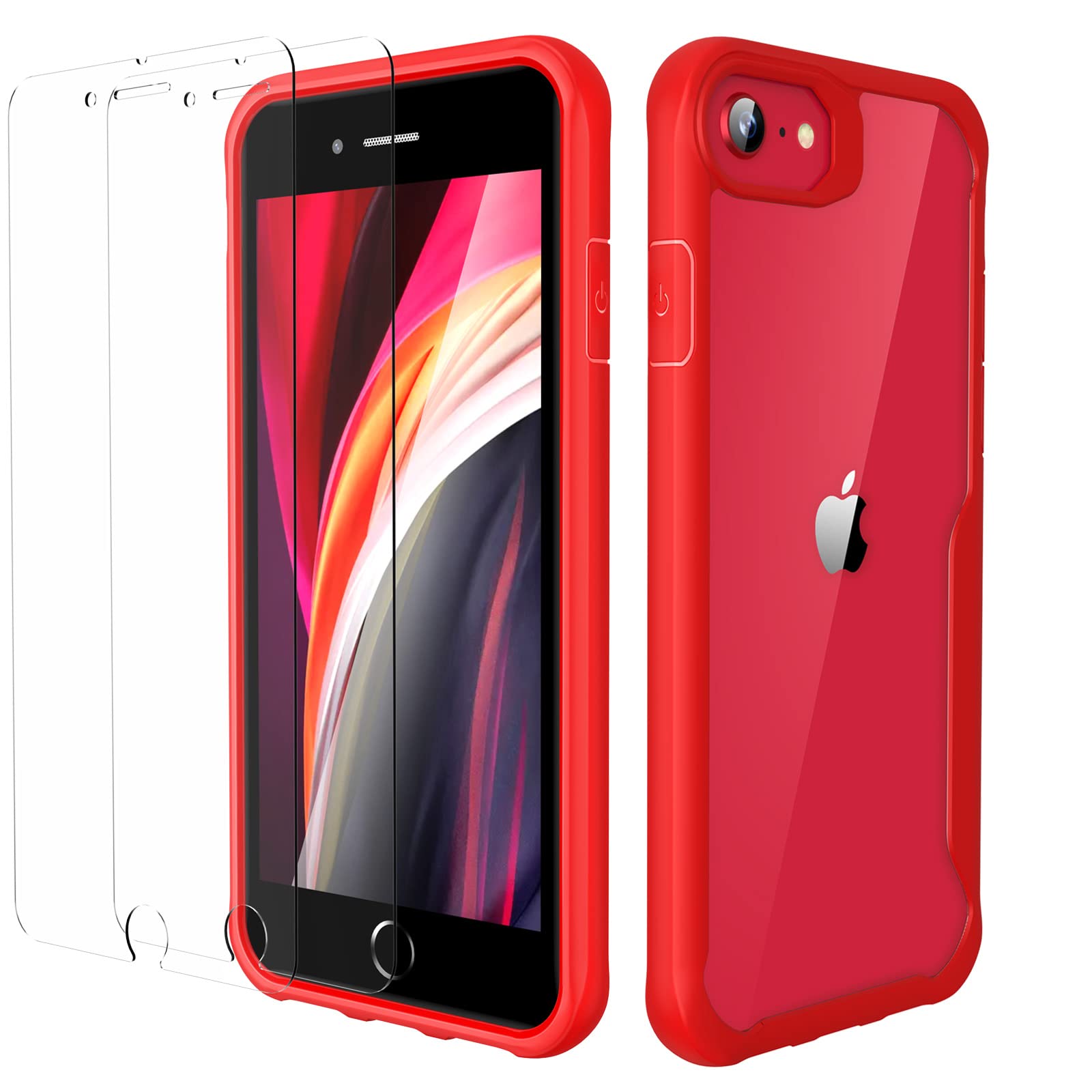 Custodia per iPhone SE 2022 con protezione per schermo integrata, custodia per iPhone SE 2020, custodia per iPhone 7, custodia per iPhone 8, custodia protettiva completa antigraffio antiurto