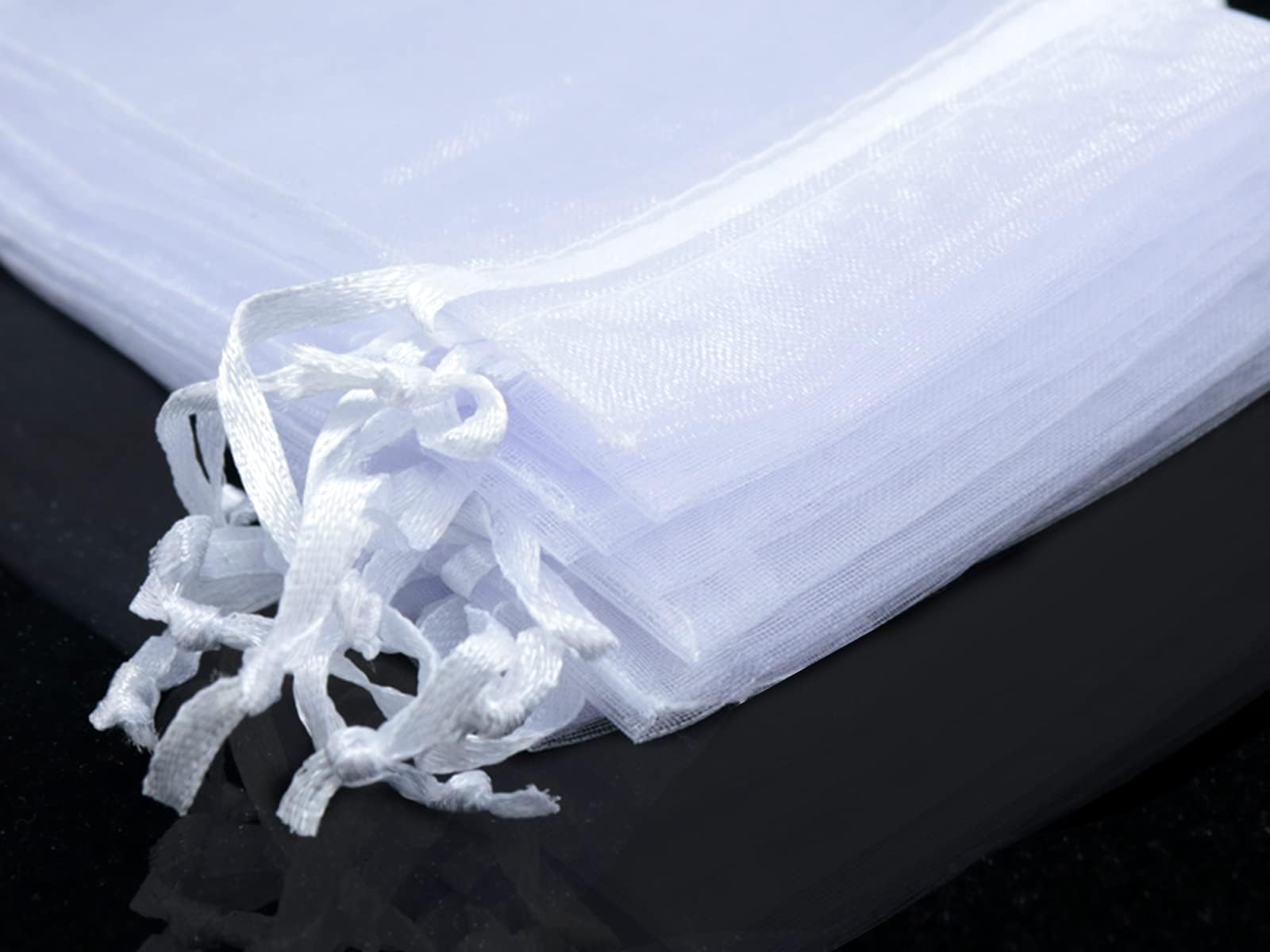 Lonely high heels 100PCS Bolsitas lavanda para Regalos Blanco Organza de 7x9cm, Envoltura de Joyas con Cordón para Boda Favores arroz y Dulces