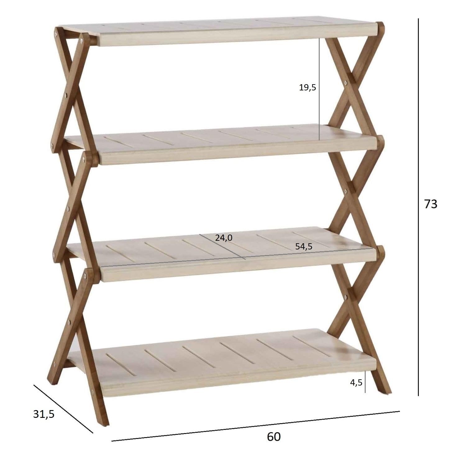 NEG Teleskop-Regal RIWAKA, braun/Shabby chic weiß