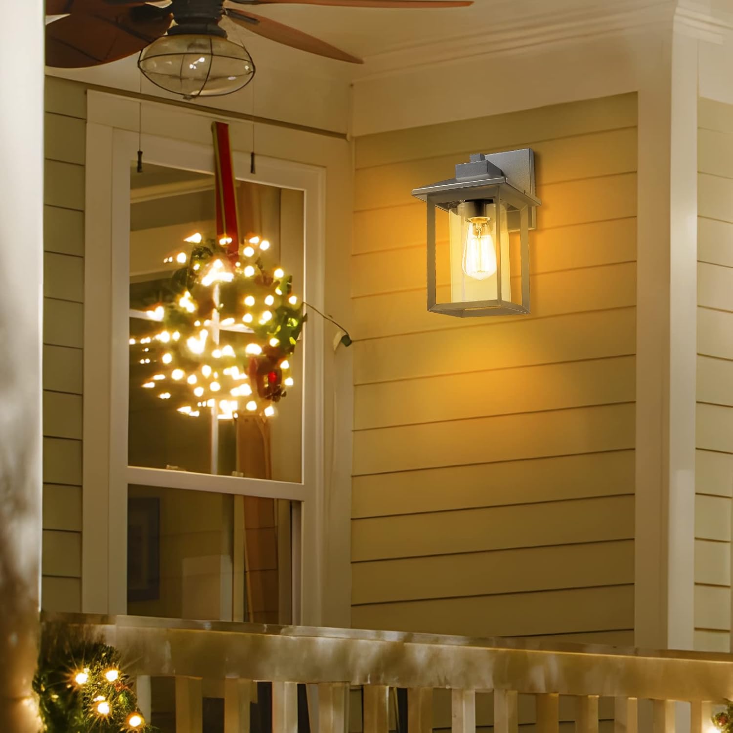 Outdoor Wall Mount Lights, H11.84 Exterior Wall Sconces, Outdoor Lighting Fixture, Exterior Lantern, Lighting Fixture for Patio, Porch (Black, 11.84" H)
