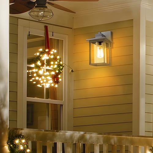 Miniatura 15 de Luces de poste al aire libre, linterna de poste exterior, lámpara de poste al aire libre, accesorio de iluminación de poste de camino con vidrio