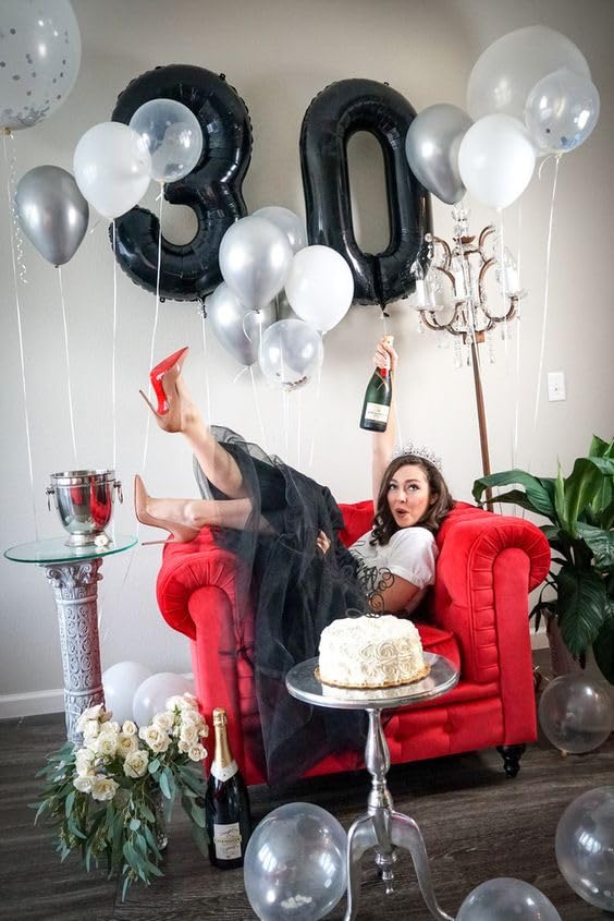 Image of Black Number 5 Balloon 40 Inch, 5th Birthday Party Decorations, Giant 5 Foil Balloon for Party Supplies
