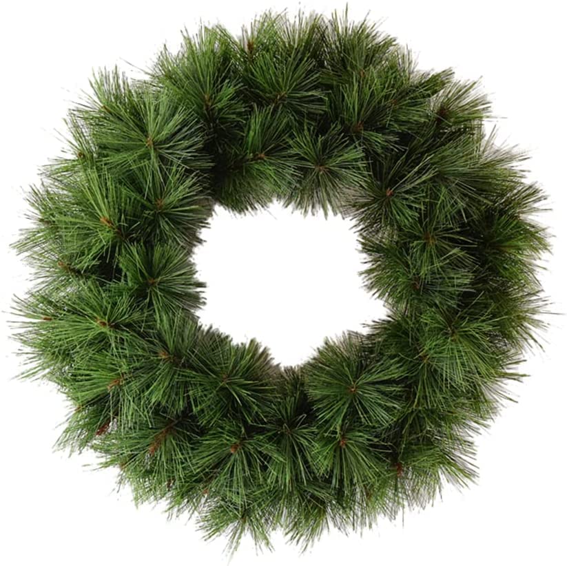 Couronne de Noël artificielle sans perte d'aiguilles, décoration idéale pour mur et cheminée