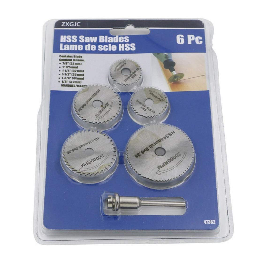 DIY Crafts Design No # 3, Pack 6 Pcs Set, 5X HSS Circular Wood Cutting Saw Blade Discs + 1X (Design No # 3, Pack 6 Pcs Set) 4