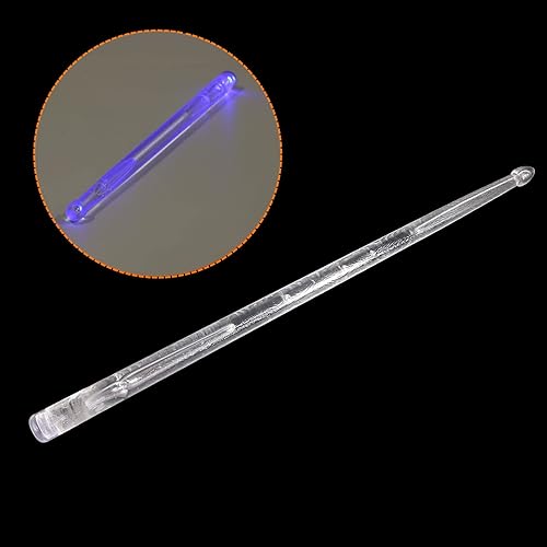 Miniatura 5 de PATIKIL Baquetas de batería con luz LED brillante 5A Glow de plástico para adultos, batería y ejercicio musical, rojo y azul, 1 par