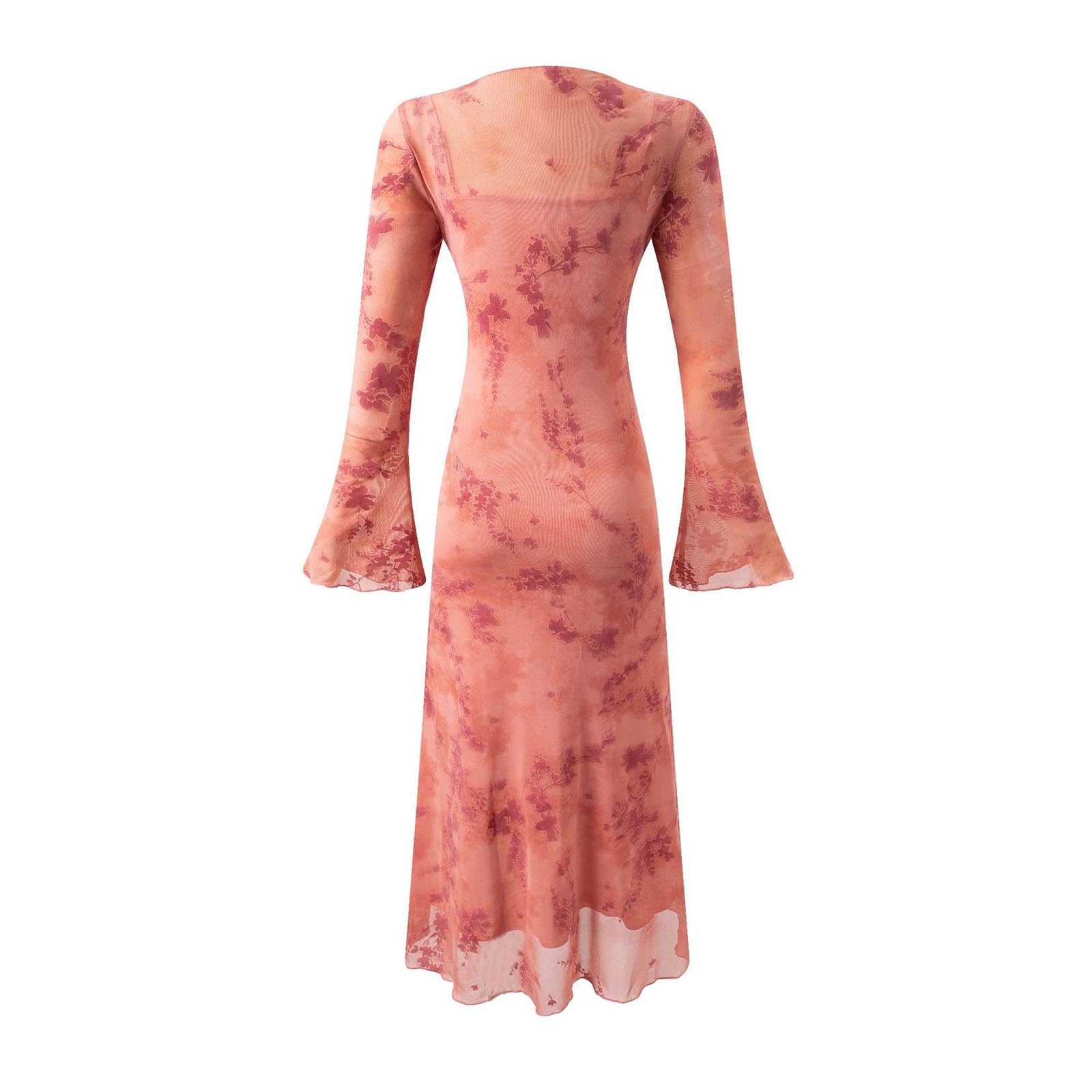 Vestidos de verano 2026 para mujer, estilo francés, retro, de malla jacquard, elegante, casual, con hombros descubiertos, vestido de manga para uso diario cómodo con patrón floral