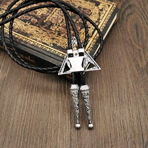 YOQUCOL Triangle 3D Simulation Devil's Eye Bolo Tie For Men American Western Genunie Leather Necktie Bolo Ties