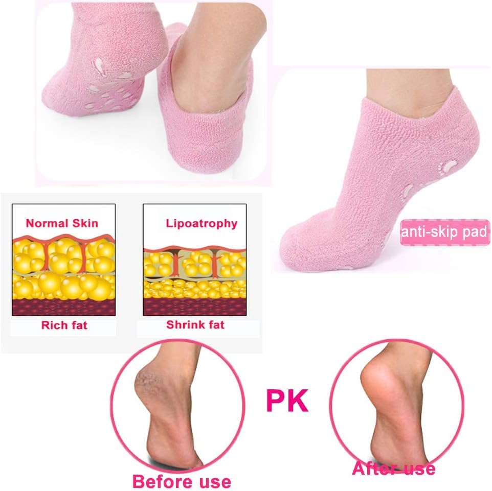Image of Silicone Socks for Women, anti crack heel repair silicone socks for women, Spa Gel Socks for Women, Silicon Socks, Silicone Socks for Men, Foot Hydration Socks Vitamin E- Multicolour