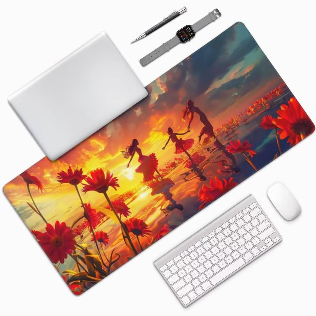 Podkładka pod mysz o wymiarach 119 x 60 cm, wodoodporna podkładka pod mysz dla kobiet tancerzy bardzo duża podkładka pod mysz, podkładka na biurko, antypoślizgowa gumowa podstawa podkładka pod mysz do