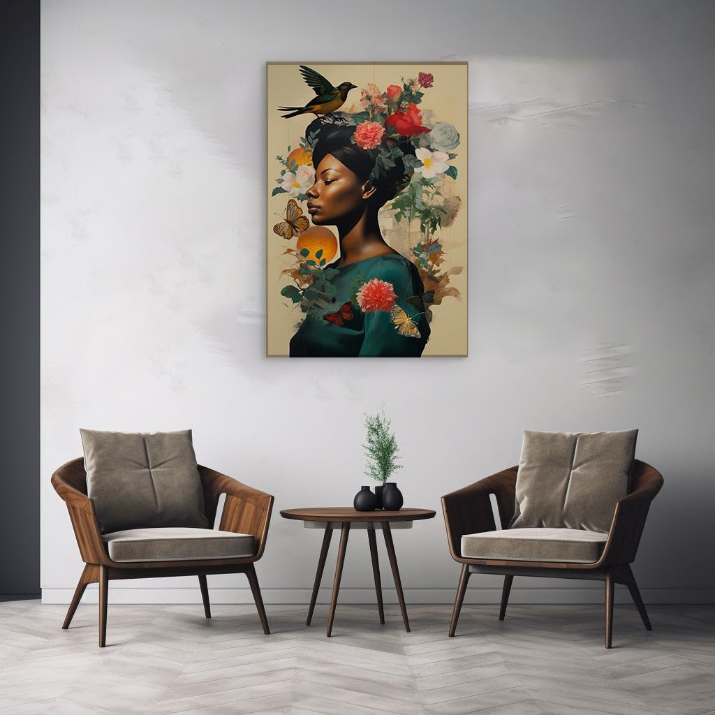 Canvas for Living room. Whispers of Serenity in a Digital Eden: The Tranquility of Nature's Embrace, 27 x 18 inch Canvas Wall Art - Ready to Hang - 69x46 cm (27x18 inch)