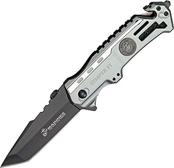 U.S. Marines by MTech USA USA M-A1002TP SPRING ASSISTED KNIF,4.75-Inch Closed Length,Black