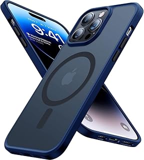 LENOK Strong Magnetic for iPhone 13 Pro Max Case, Compatible with Magsafe, Military Grade Drop Protection, Protective Shockproof Translucent Matte Slim Phone. (blue)