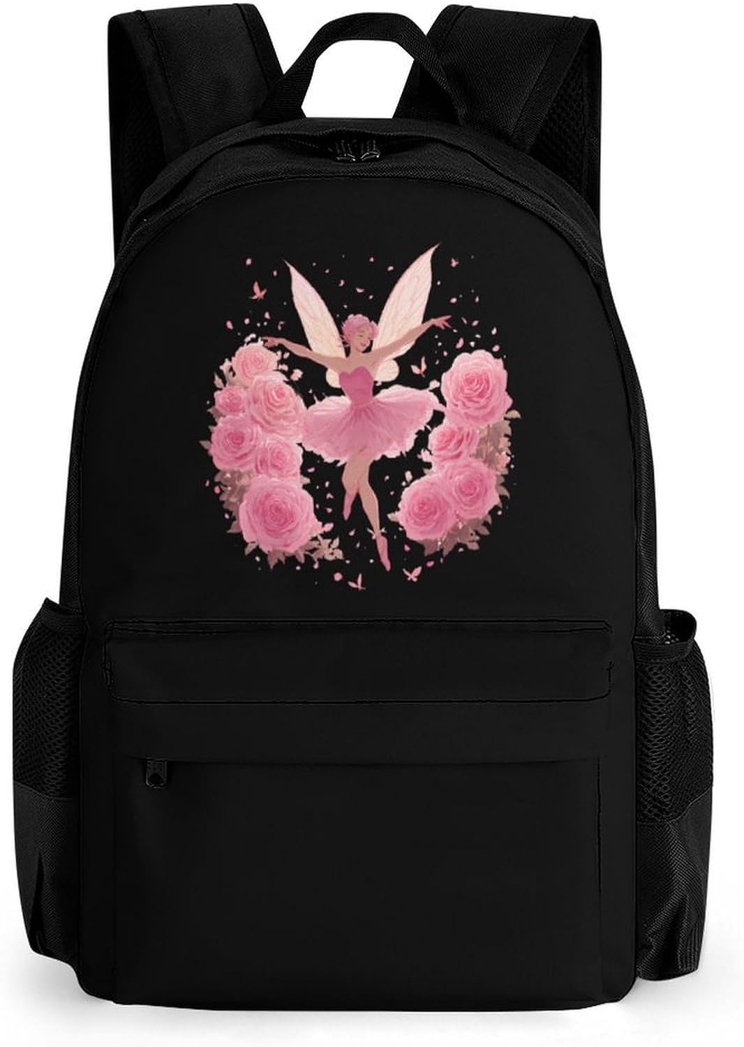 Fairy Dances Rose Travel Backpack Casual Laptop Bag