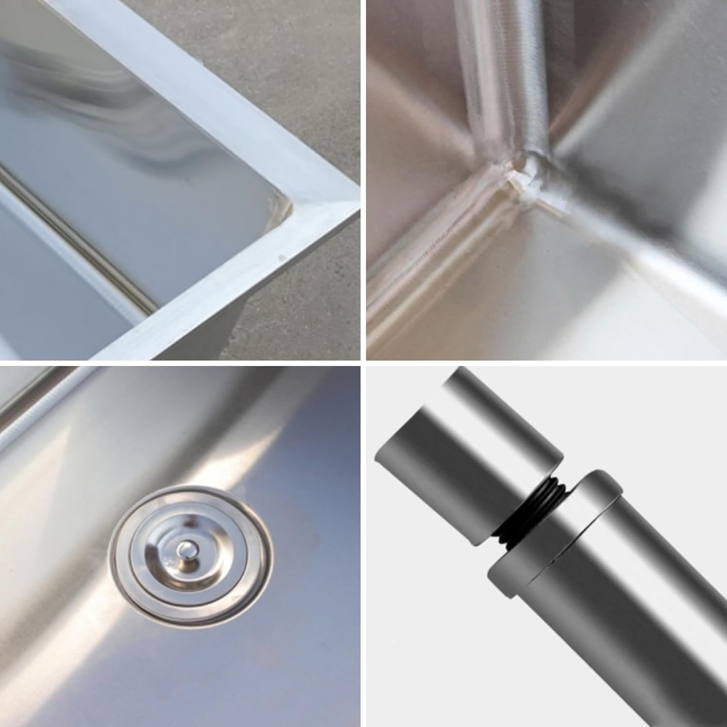 Stainless Steel Floor Mop Sink,Commercial Floor Mop Sink with Deep Basin,Floor Mount Mop Sink/Basin with Sink Drainage/Strainer,Utility Tub Mop Bucket Laundry Room Slop Sink