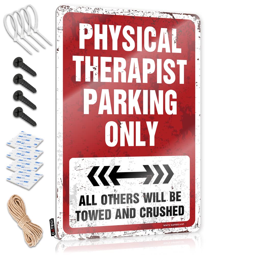 Krazmurongd Boys One Color Bro Cave Sign Physical Therapist Parking Only Tin Sign Funny Tin Metal Signs Beer Bar Metal Sign