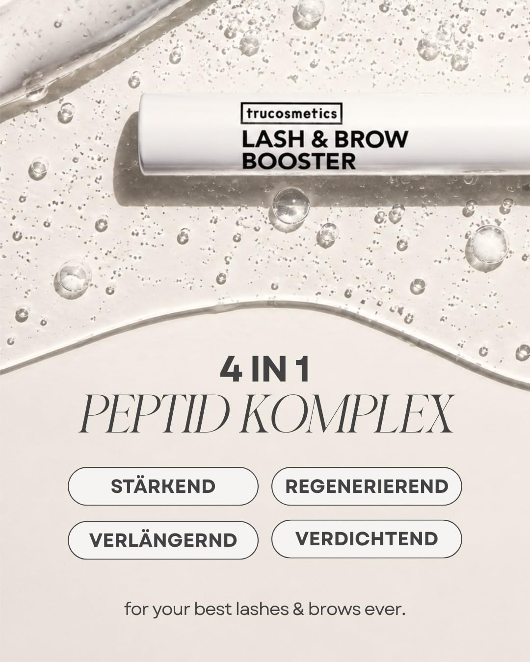 Lash & Brow Peptide Siero per ciglia e sopracciglia, senza ormoni, con complesso di 4 peptidi, ciglia e sopracciglia più lunghe, più dense e più forti, senza prostaglandine, prodotto in
