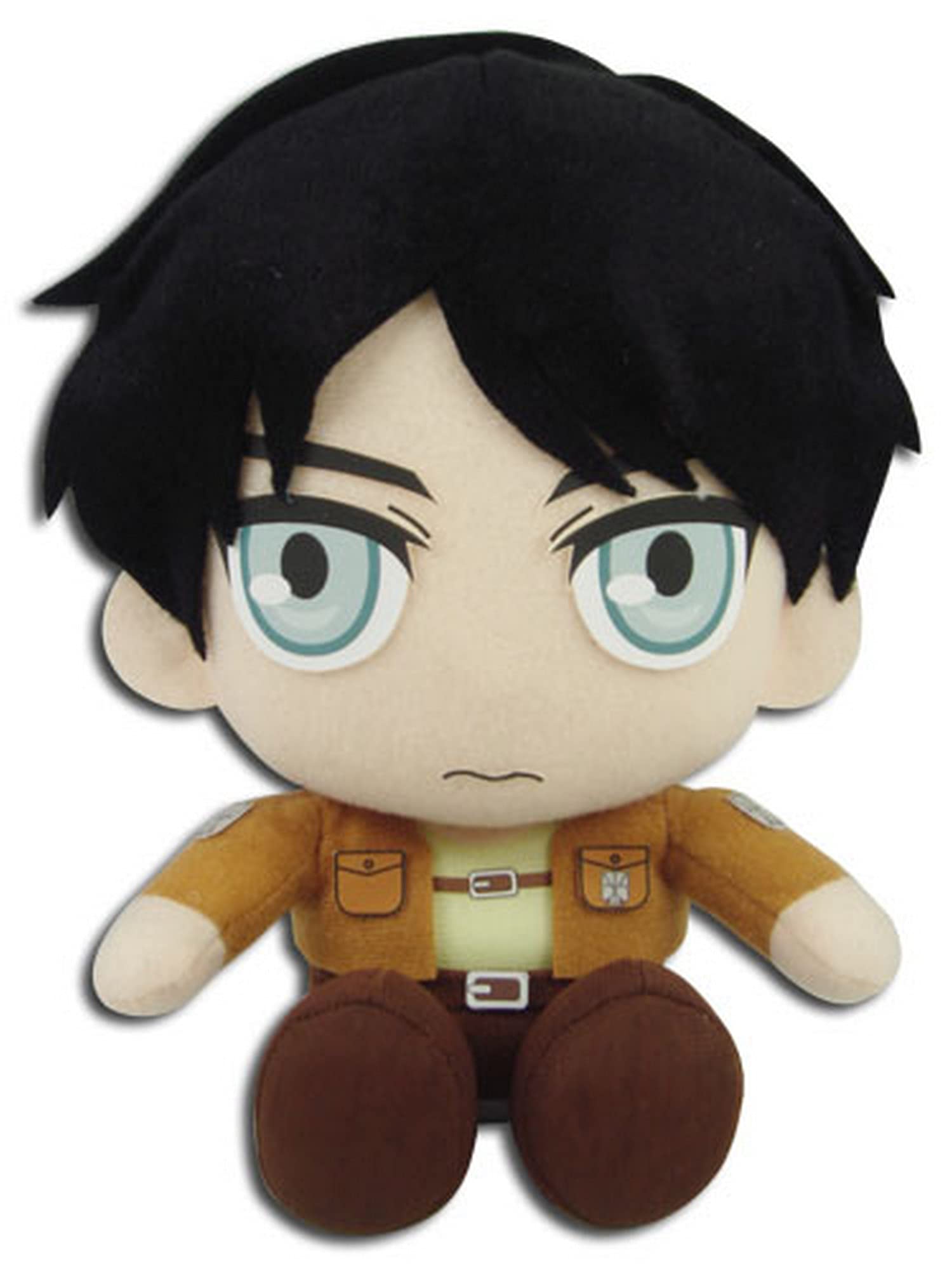 Great Eastern Entertainment GE Animation GE-52997 Attack On Titan Eren Sitting Pose Stuffed Plush Multi-colored, 8"