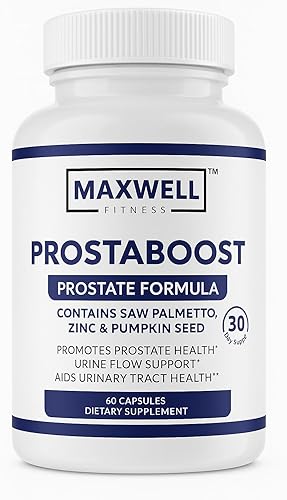 Prostapure for Men Boost Men's Prostate Support with Saw Palmetto, Zinc, Selenio y 19 hierbas - Fórmula de control de flujo urinario y vejiga, 60