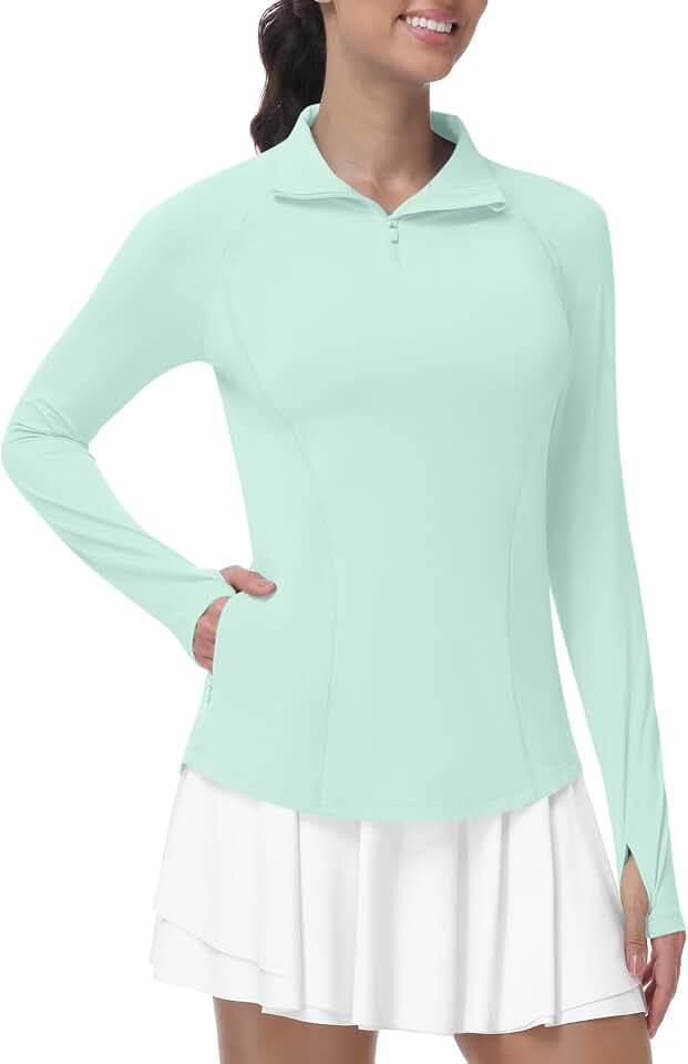 Runhit Women's UPF 50+ Sun Protection Long Sleeve Shirts 1/4 Zip Golf Athletic Quick Dry Workout Hiking... product image