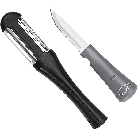 Amazon Com Multifunction Potato Peeler 3 In 1 Ultra Sharp Swivel Peeler Julienne Peeler Paring Knife For Kitchen Vegetables Fruits Stainless Steel Blade Peeling Tool With Protective Cover Ergonomic Handle Blk Home