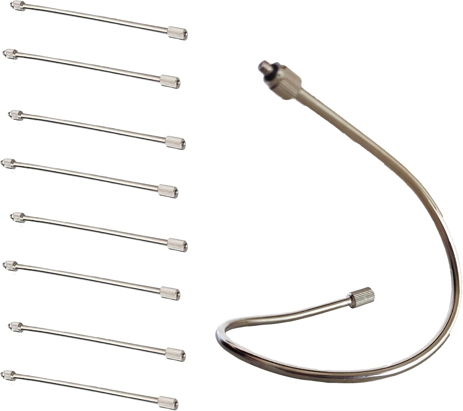 10pack Brass Mist Nozzles Extension Rod Flexible Nozzle Extensions, Brass Mist Rod for Outdoor Misting System, 10/24 UNC Misting System Fitting, 2-20Inch (Size : 45cm/(17.7Inch))