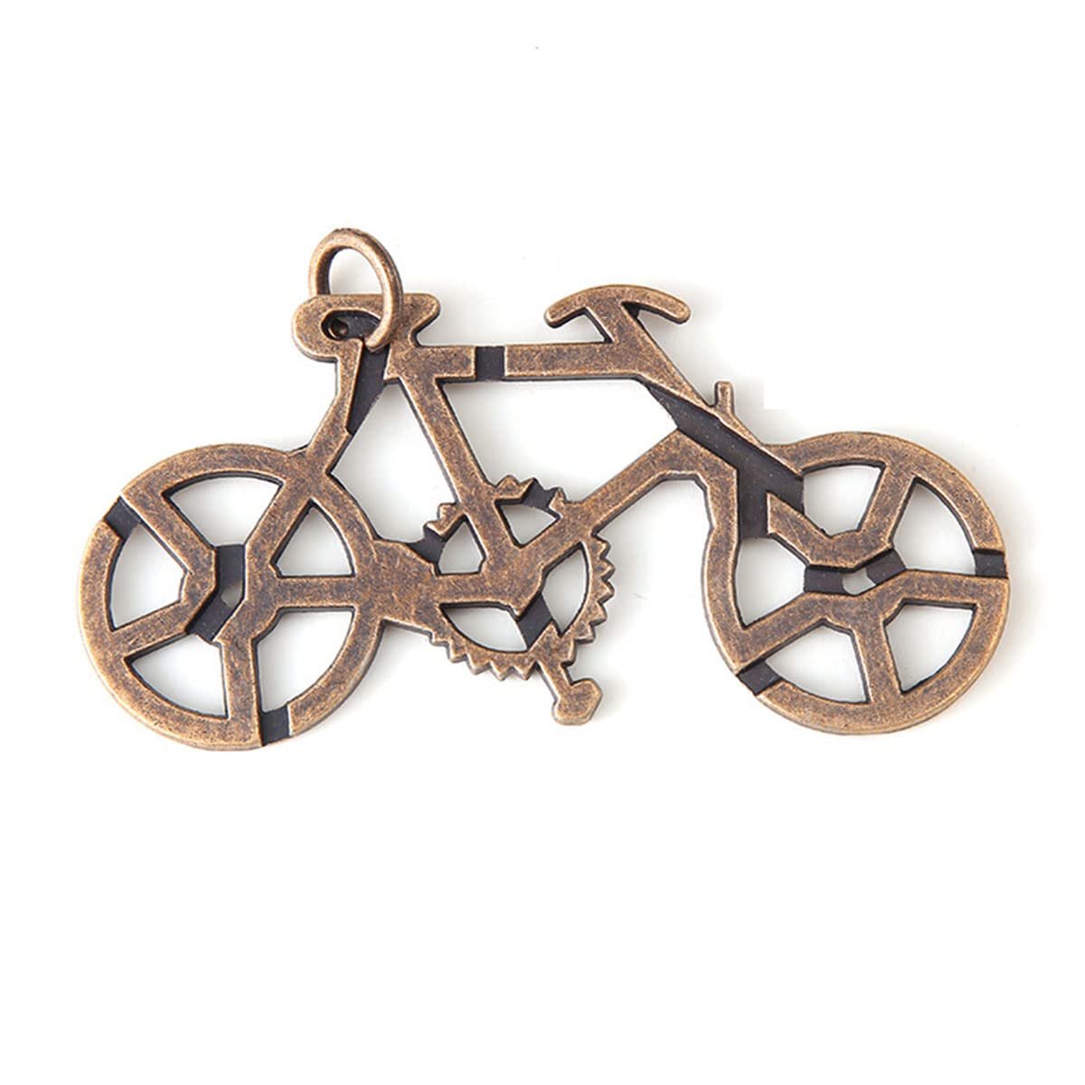 Sujosa 2pcs Metal Brain Teaser Puzzle, Assembly & Disentanglement Puzzles, IQ Logical Games, Fidget Stress Toys Gift for Adults (Bike)