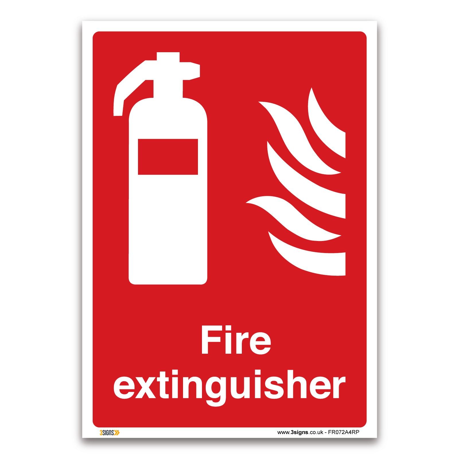 Fire extinguisher Sign - 1mm Rigid Plastic Sign - Fire Action Safety Signs (A4-297 x 210mm)