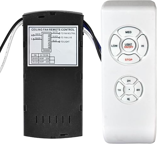 Kit de control remoto universal para ventilador de techo, multifuncional inalámbrico 3 en 1, temporizador de luz y accesorio remoto de velocidad,